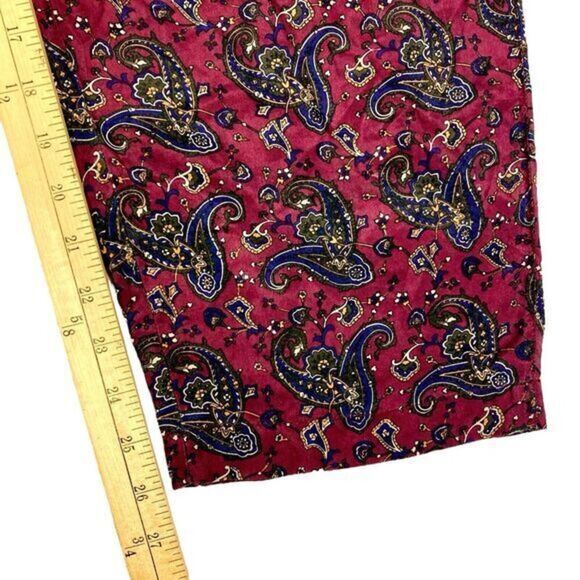 Christian Dior Pajama Set Mens Sz L/XL Burgundy Monsieur 100% Silk Paisley Print - Picture 14 of 16